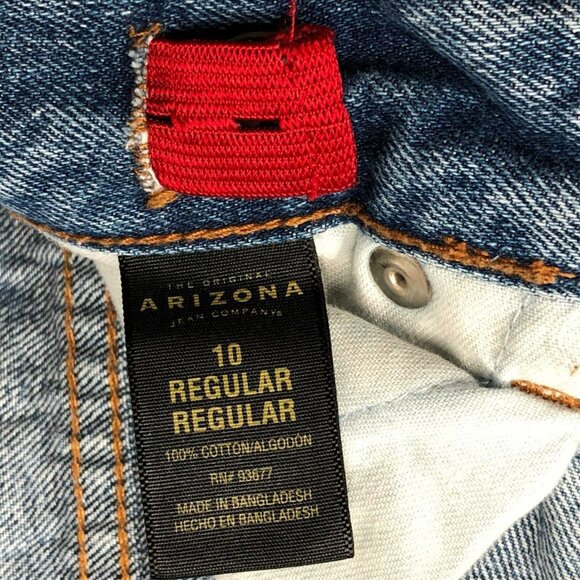 Arizona Jeans Boys 10 Regular Adjustable Waist Med Blue Wash Pockets Pants Loose - Picture 3 of 9